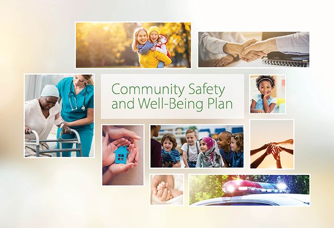 Images promoting community Safety and Well-Being.