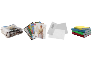 newspaper, flyers, paper, magazines, books, envelopes