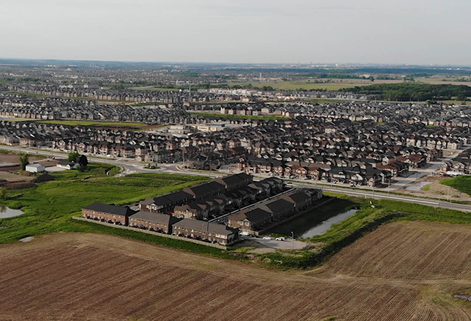 Drone photograph of the CN intermodal effected area.