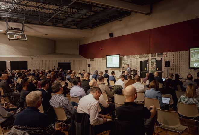 Industry leaders listen to updates on Regional infrastructure projects. 