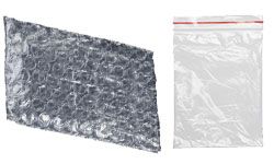 bubble wrap and sandwich bags