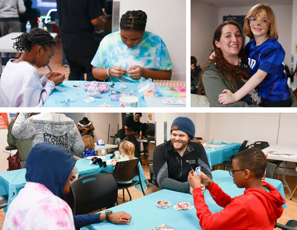 Youth, parents and children enjoying games, crafts and activities HCHC site.  