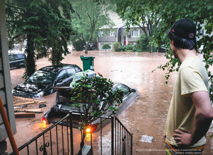 High floodwaters in Burlington in August 2014.