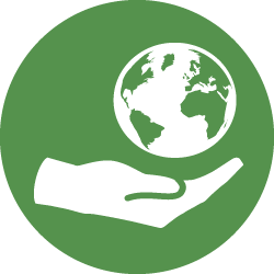 icon of hand holding earth
