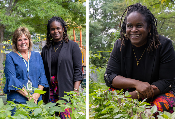 Collage of gardeners posing at Elm Road garden.