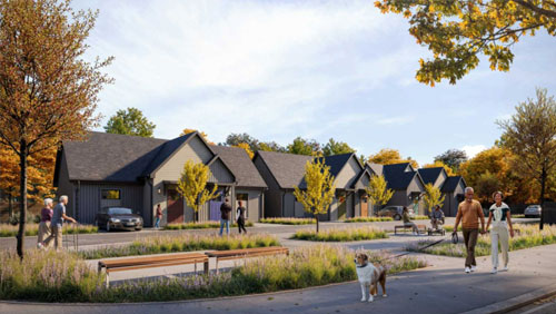 Rendering of semi-detached homes planned for 1258 Rebecca Street.