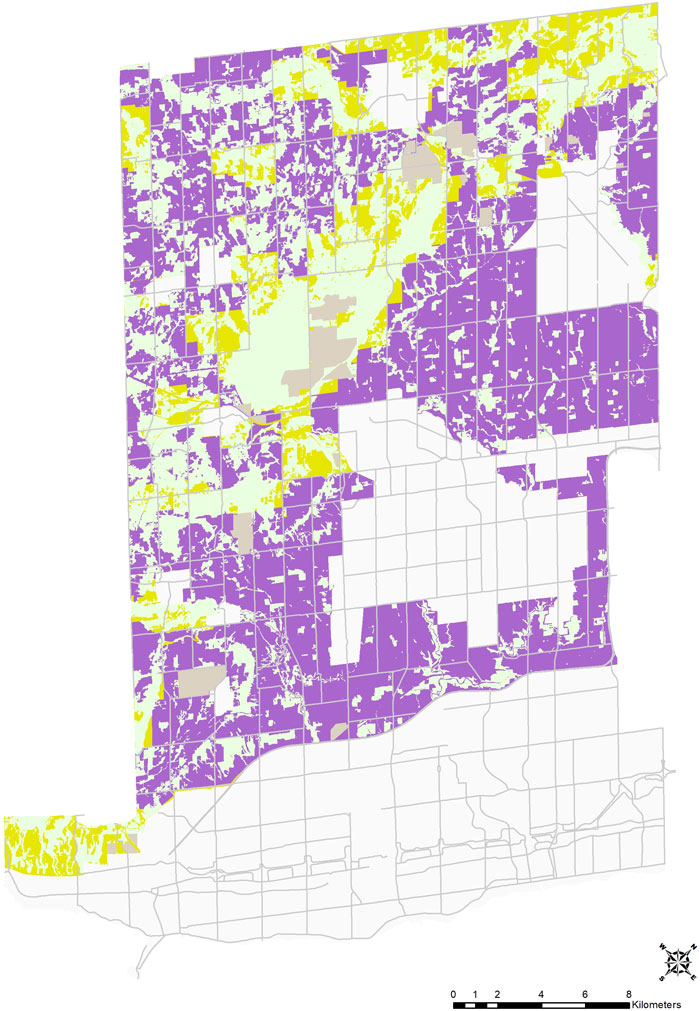 A map of the proposed agricultural system in rural areas of Halton.