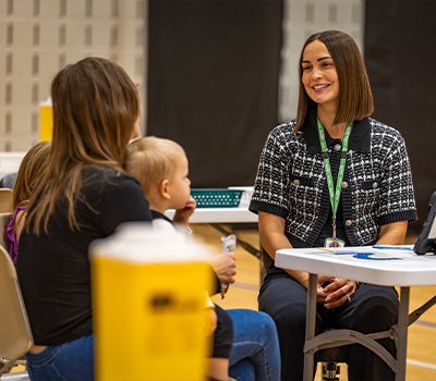 Meeting with a parent and child