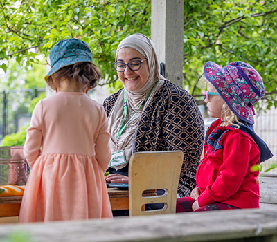 Teacher and students