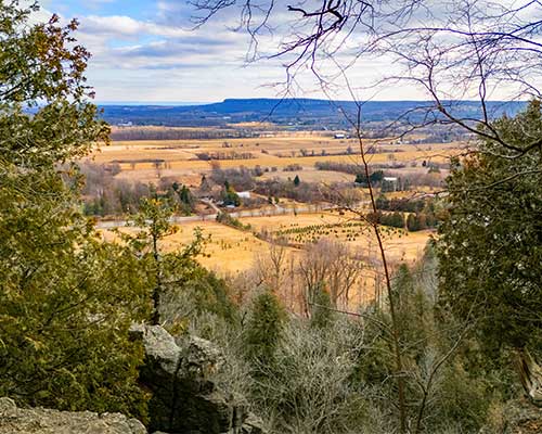 Milton escarpment during the spring.