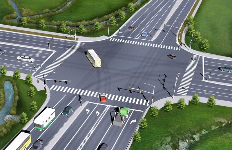 rendering of the completed Britannia Road at Regional Road 25