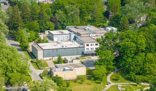 An aerial view of the Oakville Water Treatment Plant.