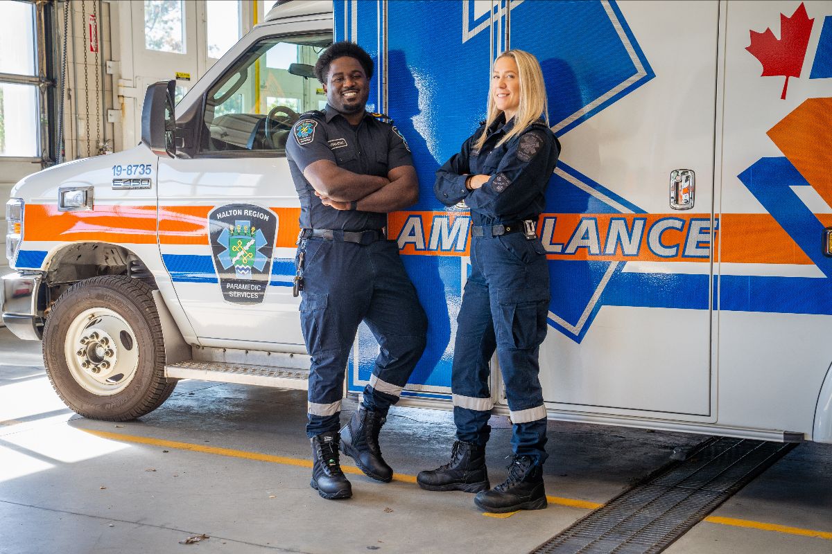 paramedics with an ambulance