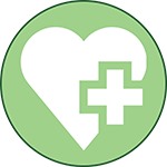 Heart with plus sign on it