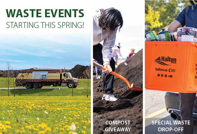 Waste events starting this spring! Compost giveaway. Special waste drop off.