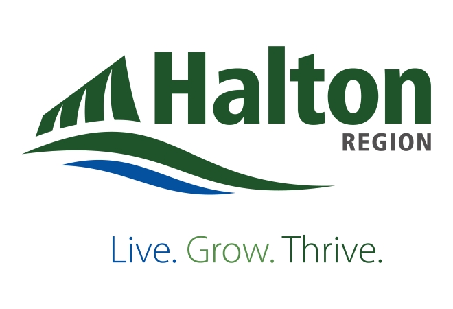 The Halton Region logo with the tagline "Live, Grow, Thrive."