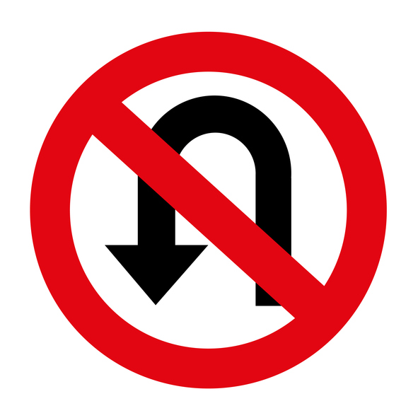 A "no u turns" sign.