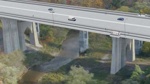 View of Tansley Bridge, located over Bronte Creek. 