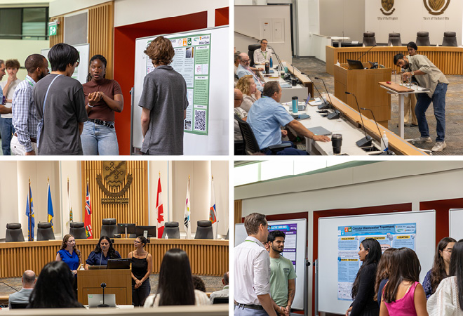 Students presenting their final projects to Halton Region staff.