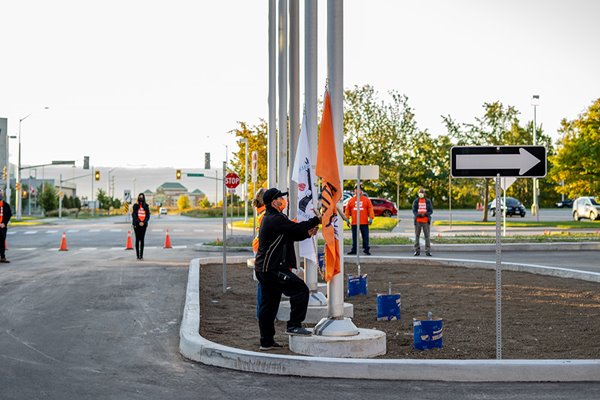 image of the Mississaugas of the Credit First Nation being raised