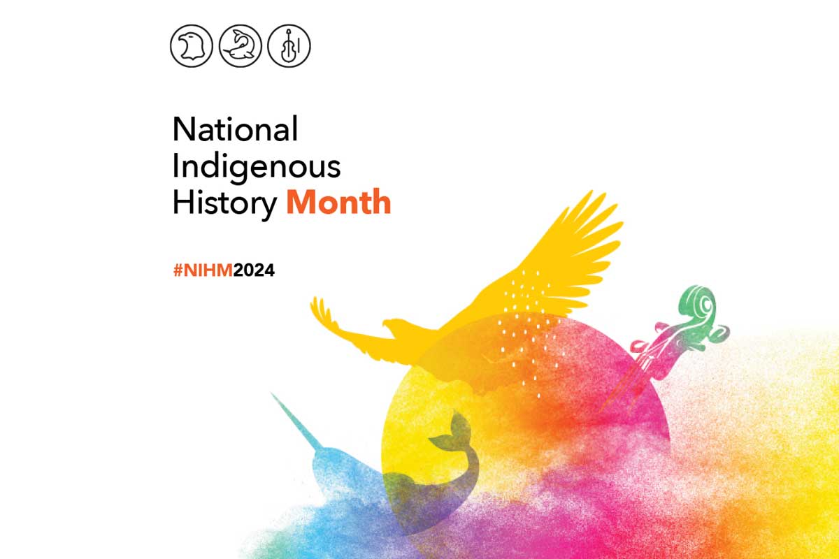 A eagle, a narwhal and a violin in pastel colours