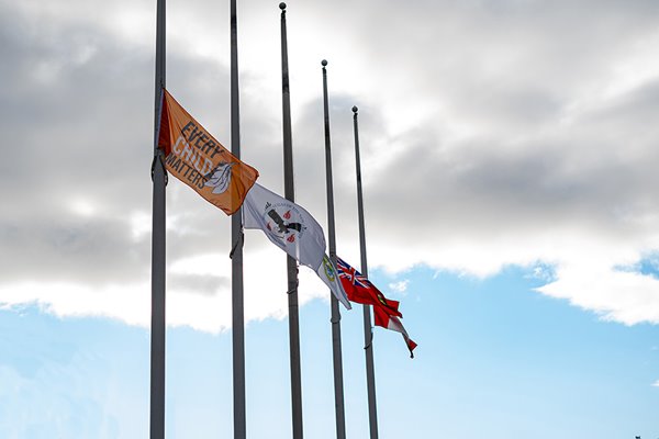 images of the flags being flown at Halton Regional Centre