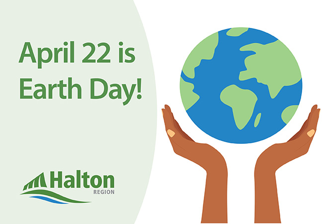 April 22 is earth day. hands holding up earth.