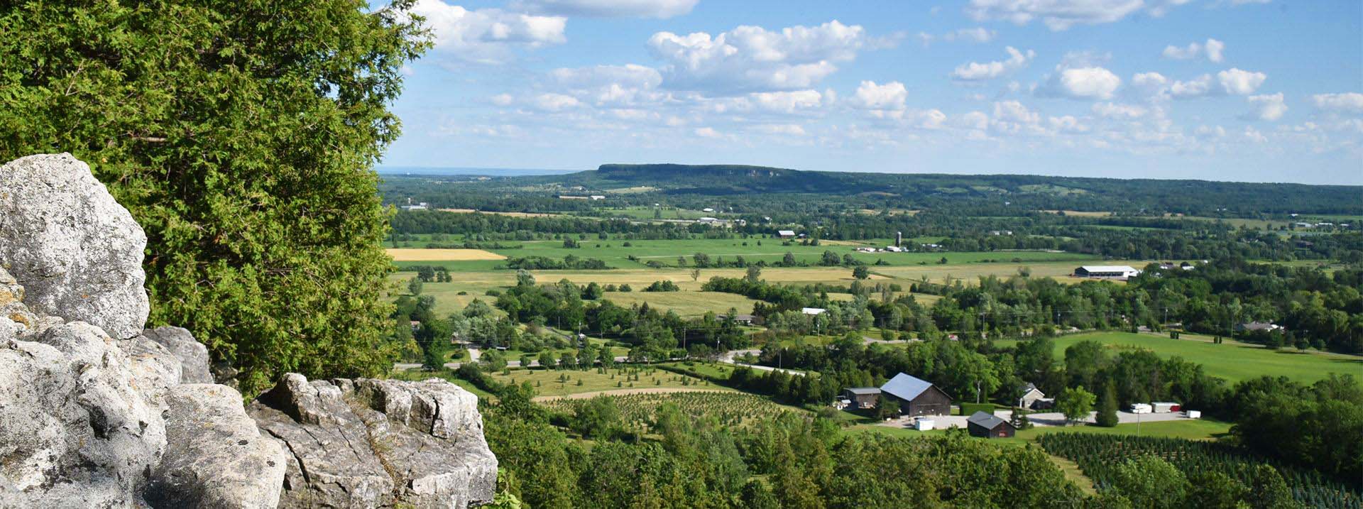 A view of Milton, Ontario, from the top of the Niagara Escarpment. 