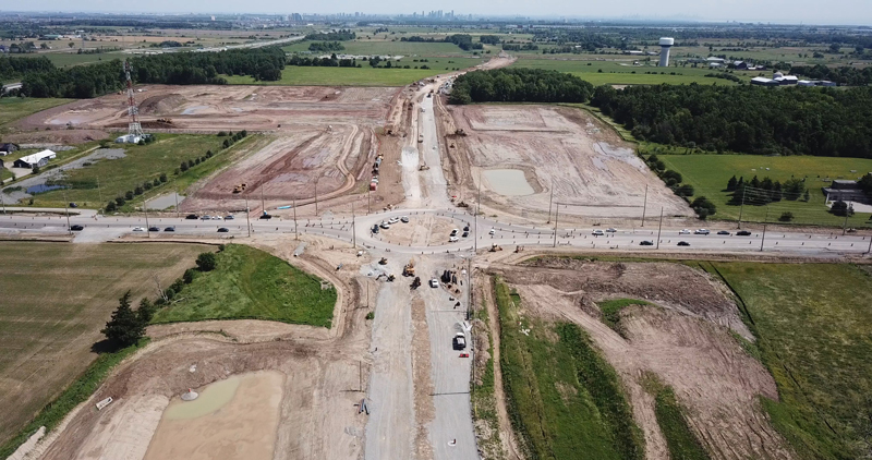Before view of William Halton Parkway Roundabout