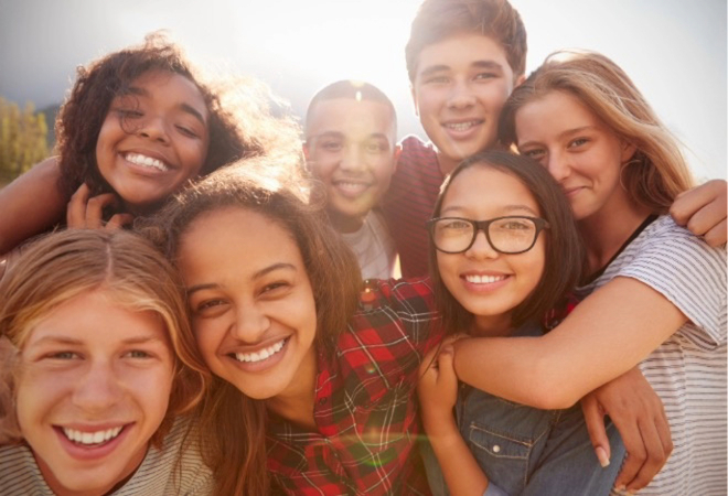 Youth embracing