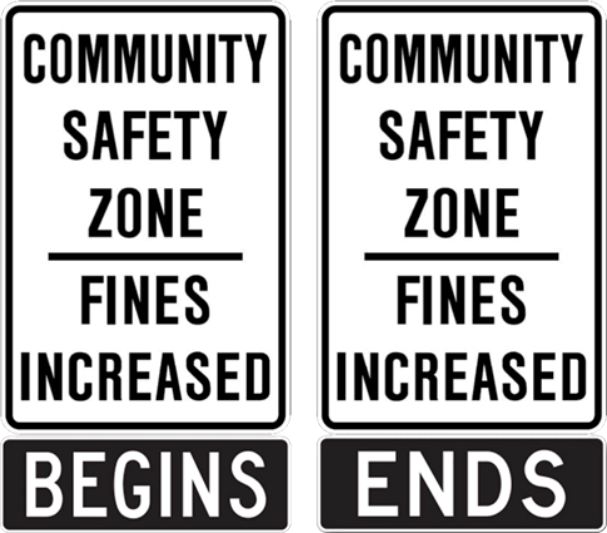 community safety zone signs