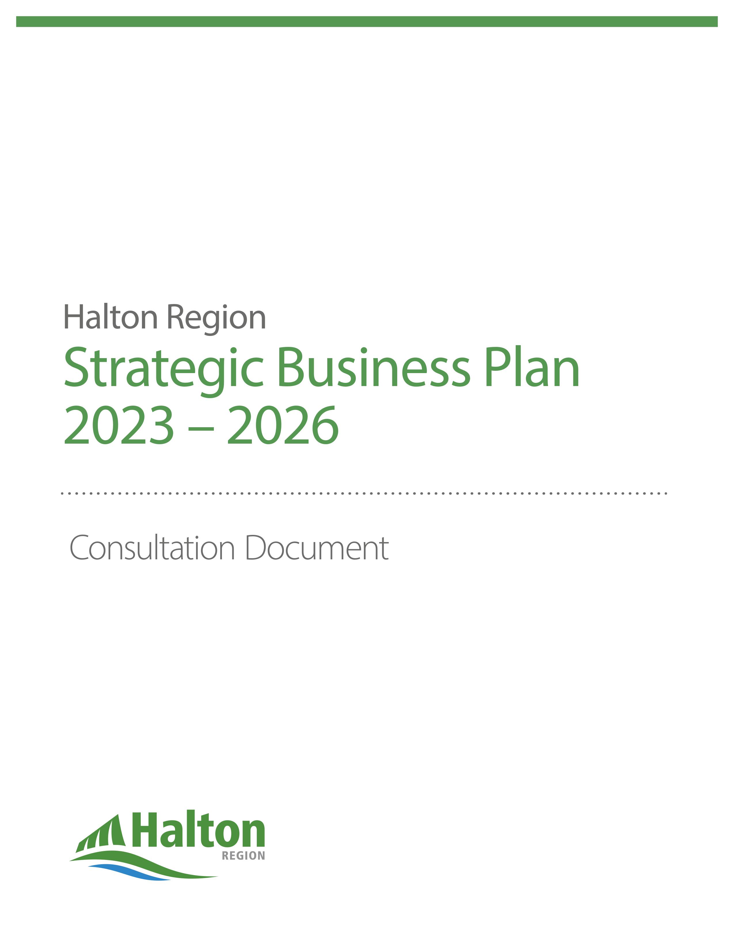 The cover of the draft 2023-2026 Strategic Business Plan, developed as a Consultation Document to help the public provide feedback. You can click this image to download the PDF or access the file through other links in the page content.